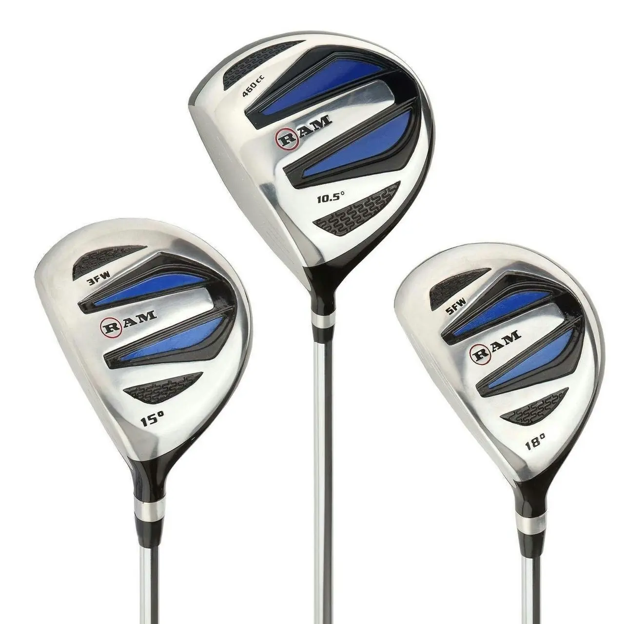 RAM Golf EZ3 Mens Steel Wood Set Lefty - Driver, 3 & 5 Wood -Headcovers Included, Mens Left Hand