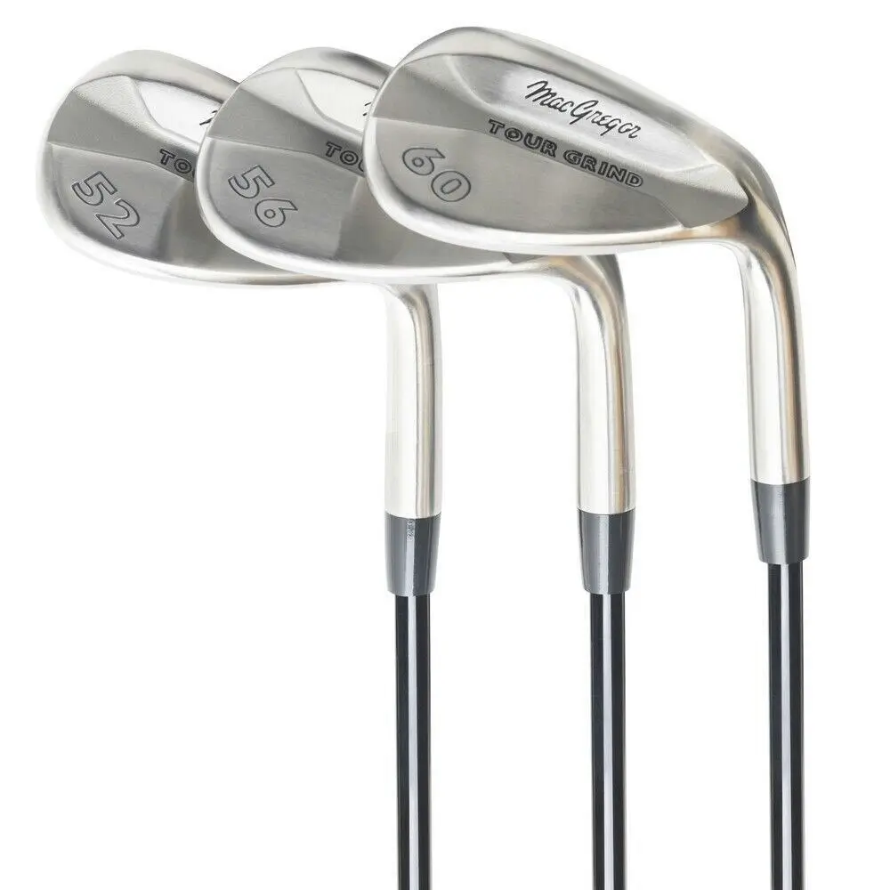 MacGregor Golf Tour Grind Milled Face Golf Wedge Set, Chrome, Mens Left Hand