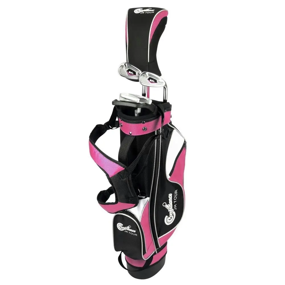 Confidence Golf Junior Golf Clubs Set with Stand Bag - Pink, Girls Right Hand