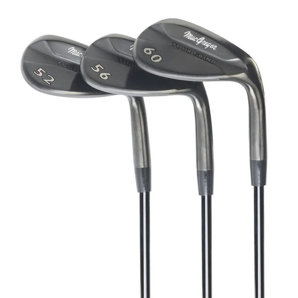 MacGregor Golf Tour Grind Milled Face Golf Wedge Set, Black, Mens Left Hand