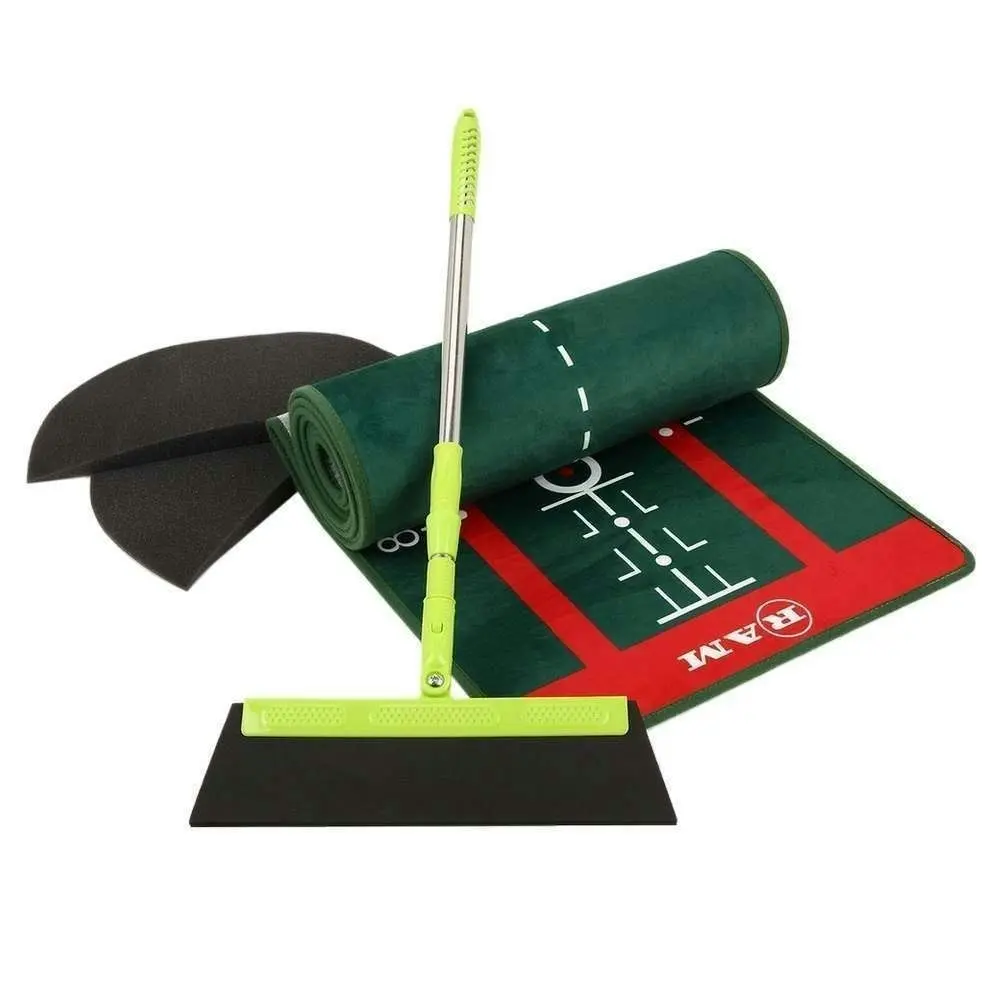 RAM Golf PROFESSIONAL Dual Grain Putting Mat with Distance Markers and Slope