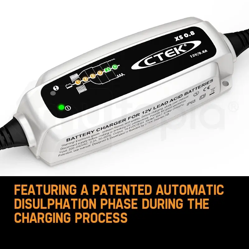 CTEK XS0.8 12V Smart Battery Charger Bundle - Comfort Indicator