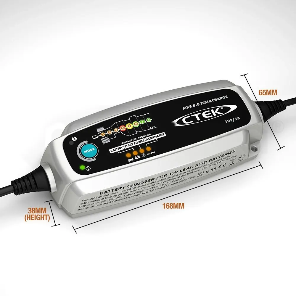 CTEK MXS 5.0 Test and Charge Battery Charger 12V 5Amp Deep Cycle AGM