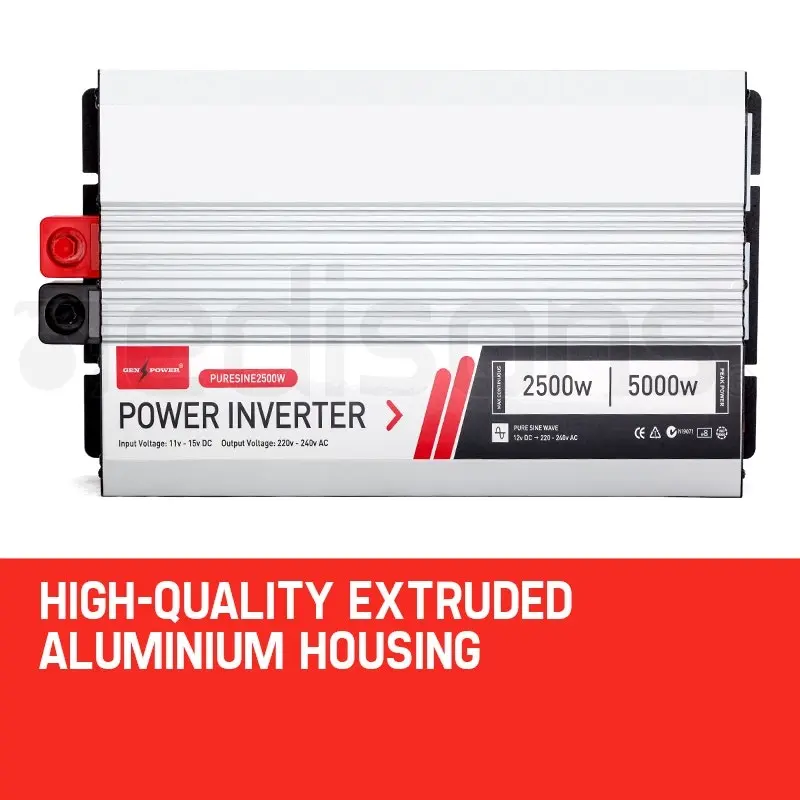 Genpower 2500W/5000W Pure Sine Wave Power Inverter 12V/240V Caravan Boat CarPlug