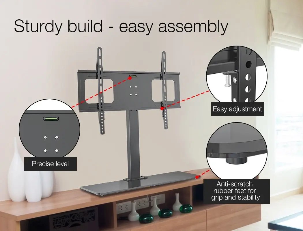 Fortia TV Stand Mount 37-55 Inch Television Small Modern Universal Up to 55 Inch