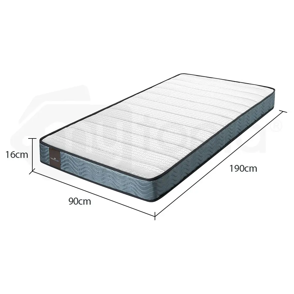 Kingston Slumber Single Mattress Bed Size Bonnell Inner Spring Coil Matresses Bedding Firm Foam 16CM