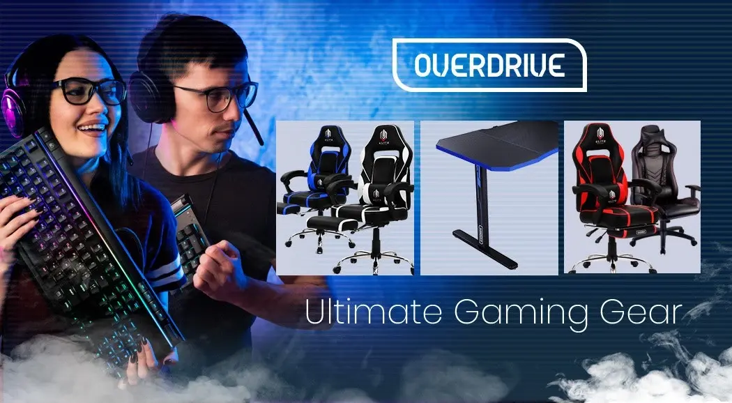 Overdrive Gaming Desk 139cm PC Table Computer Setup Carbon Fiber Style Black