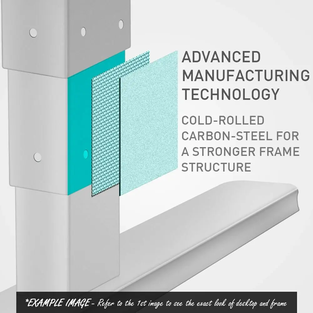 Fortia Sit To Stand Up Standing Desk, 160x75cm, 62-128cm Electric Height Adjustable, Dual Motor, 120kg Load, White/White Frame