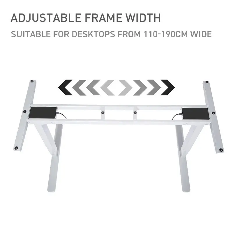 Fortia Standing Desk Frame Only, 60-126cm Height, 2 Motors, 120KG Load, White