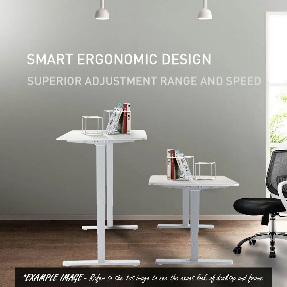 Fortia Sit To Stand Up Standing Desk, 150x70cm, 62-128cm Electric Height Adjustable, Dual Motor, 120kg Load, White/Silver Frame