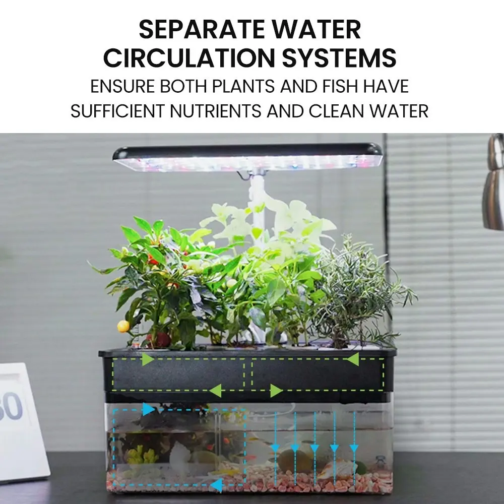 PlantCraft 12 Pod Indoor Hydroponic Growing System with Fish Tank