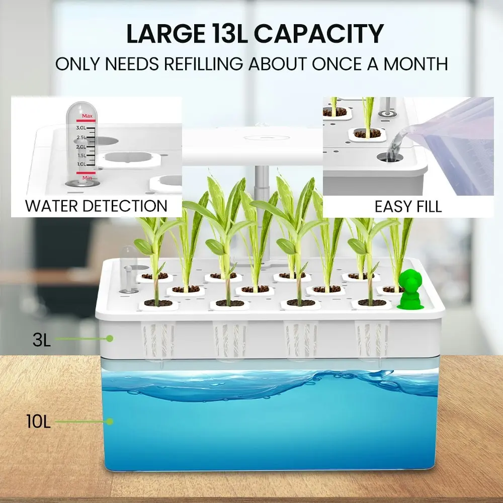 PlantCraft 12 Pod Indoor Hydroponic Growing System with Fish Tank