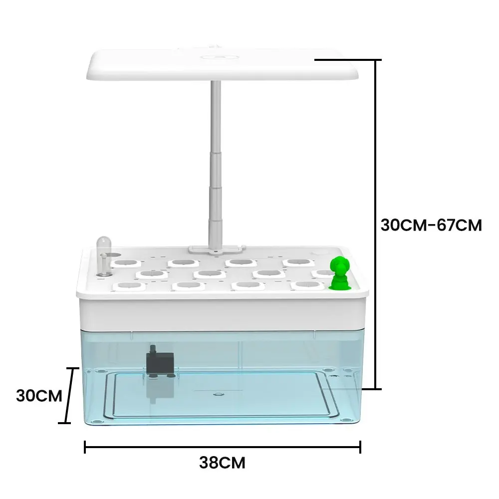 PlantCraft 12 Pod Indoor Hydroponic Growing System with Fish Tank