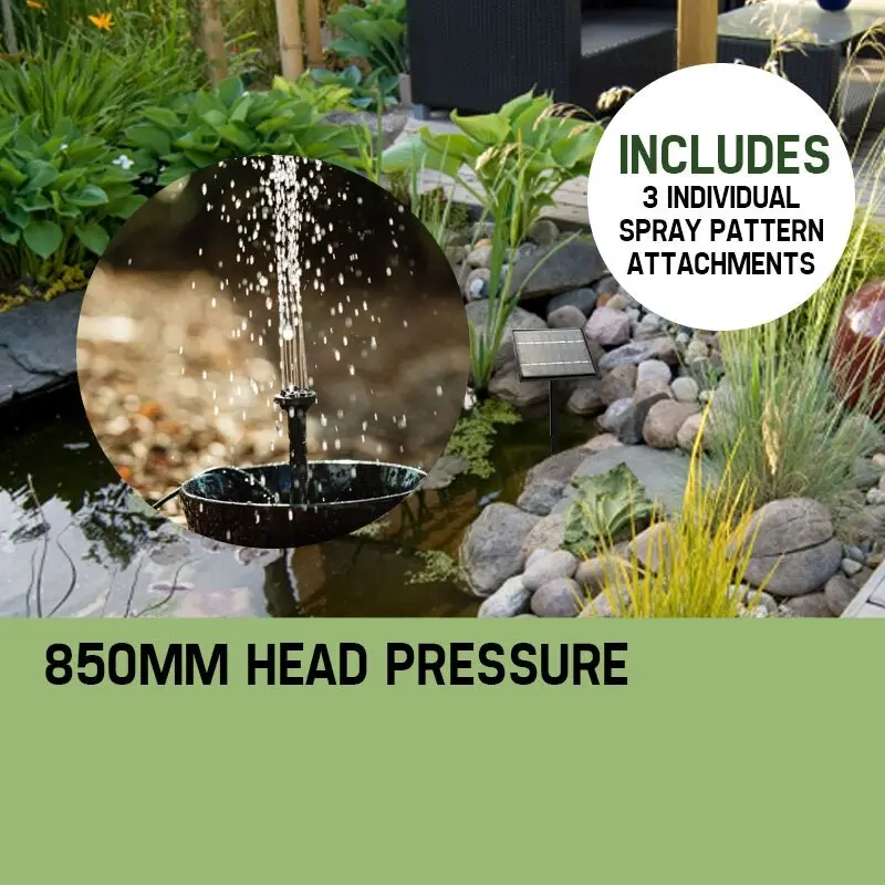 Protege 5W Solar Powered Fountain Submersible Water Pump Panel Kit Garden Pond