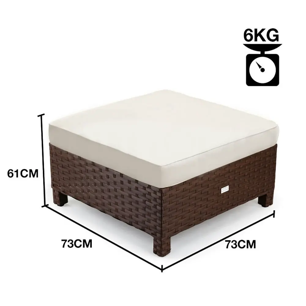 London Rattan Ottoman Outdoor Wicker Furniture Garden Sofa Lounge Foot Stool