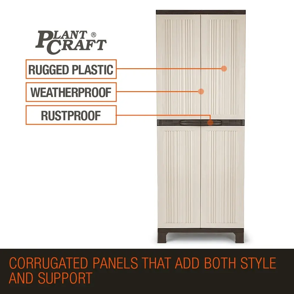 PlantCraft Lockable Outdoor Storage Cabinet - Cupboard Garage Carport Shed