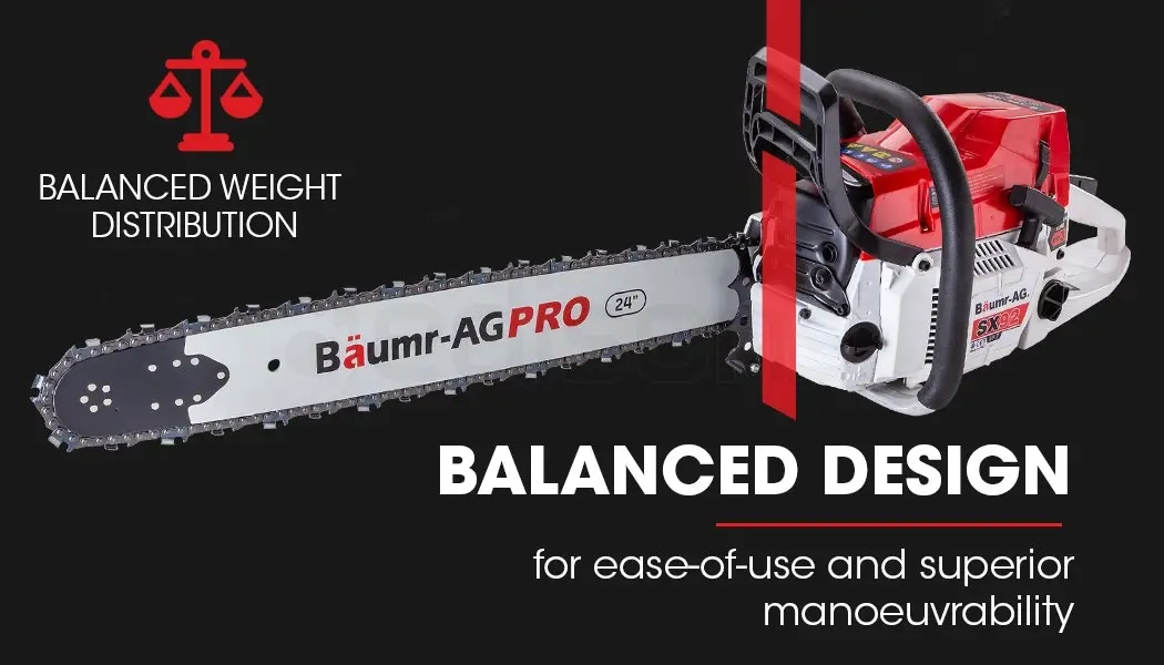 Baumr-AG Petrol Commercial Chainsaw 24 Inch Bar E-Start Chain Saw Top Handle Pruning