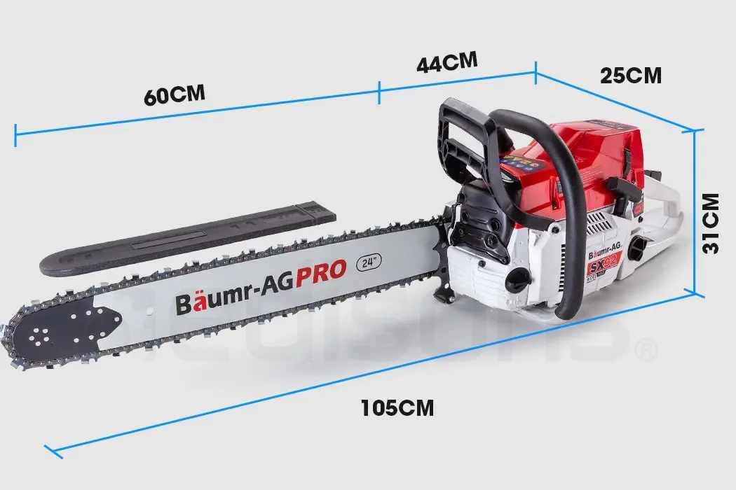 Baumr-AG Petrol Commercial Chainsaw 24 Inch Bar E-Start Chain Saw Top Handle Pruning