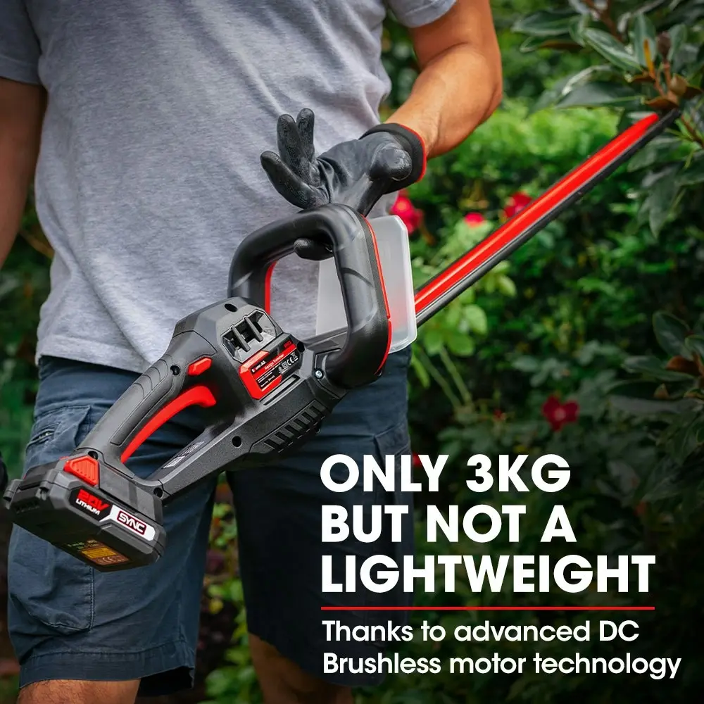 Baumr-AG 20V Cordless Electric Hedge Trimmer Shrub Cutter with Rechargeable Battery & Charger Kit