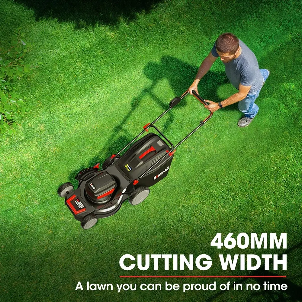 Baumr-AG 19 Inch Cordless Lawn Mower Kit, 40V 4Ah SYNC Fast Charger and 2x Batteries Lawnmower 19 Inch