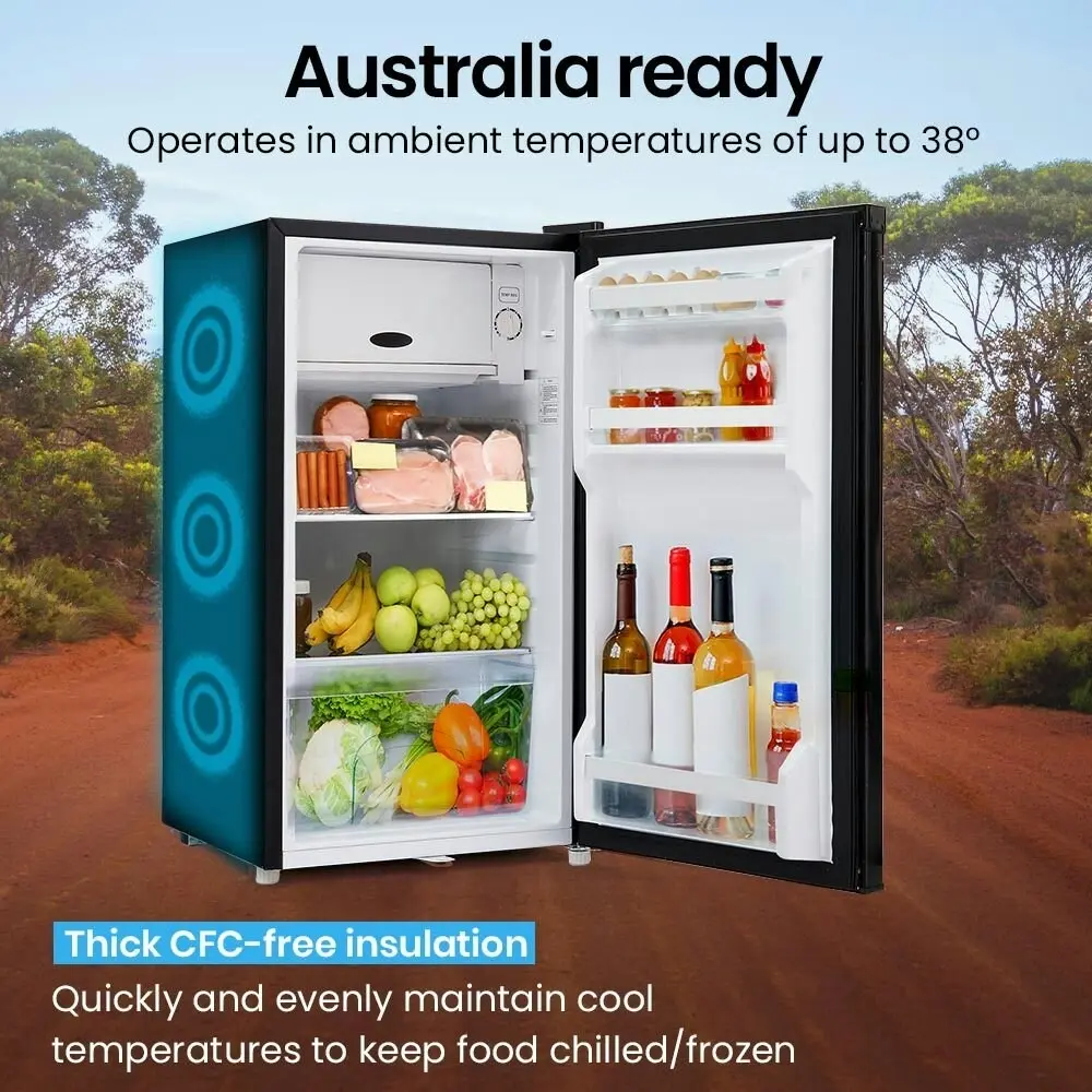 Gecko 95L Portable Upright Fridge Freezer Camping Caravans Bar Fridges 12V/24V/240V Refrigerator