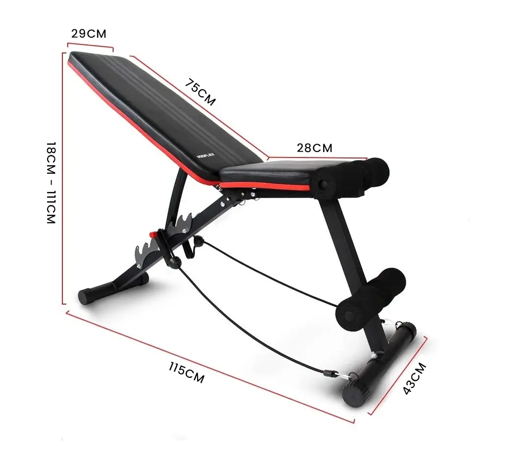 Proflex Weight Bench Press Adjustable Workout Gym Lifting Fitness Execise Equipment Folding Bands