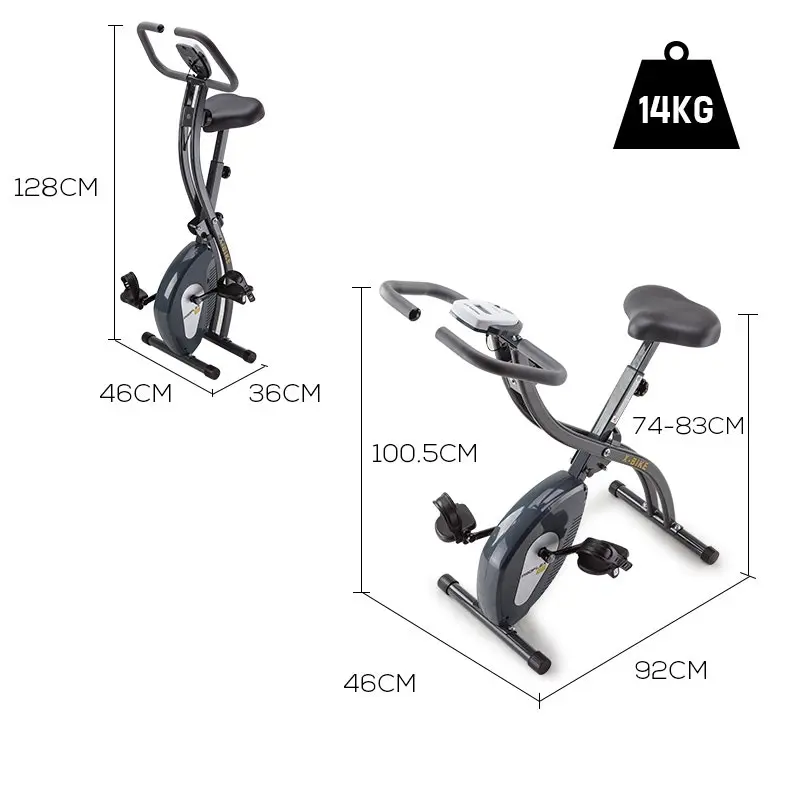 Proflex Folding Magnetic Exercise Bike Cycling Cardio Machine Spin Bicycle Trainer Flywheel Fitness