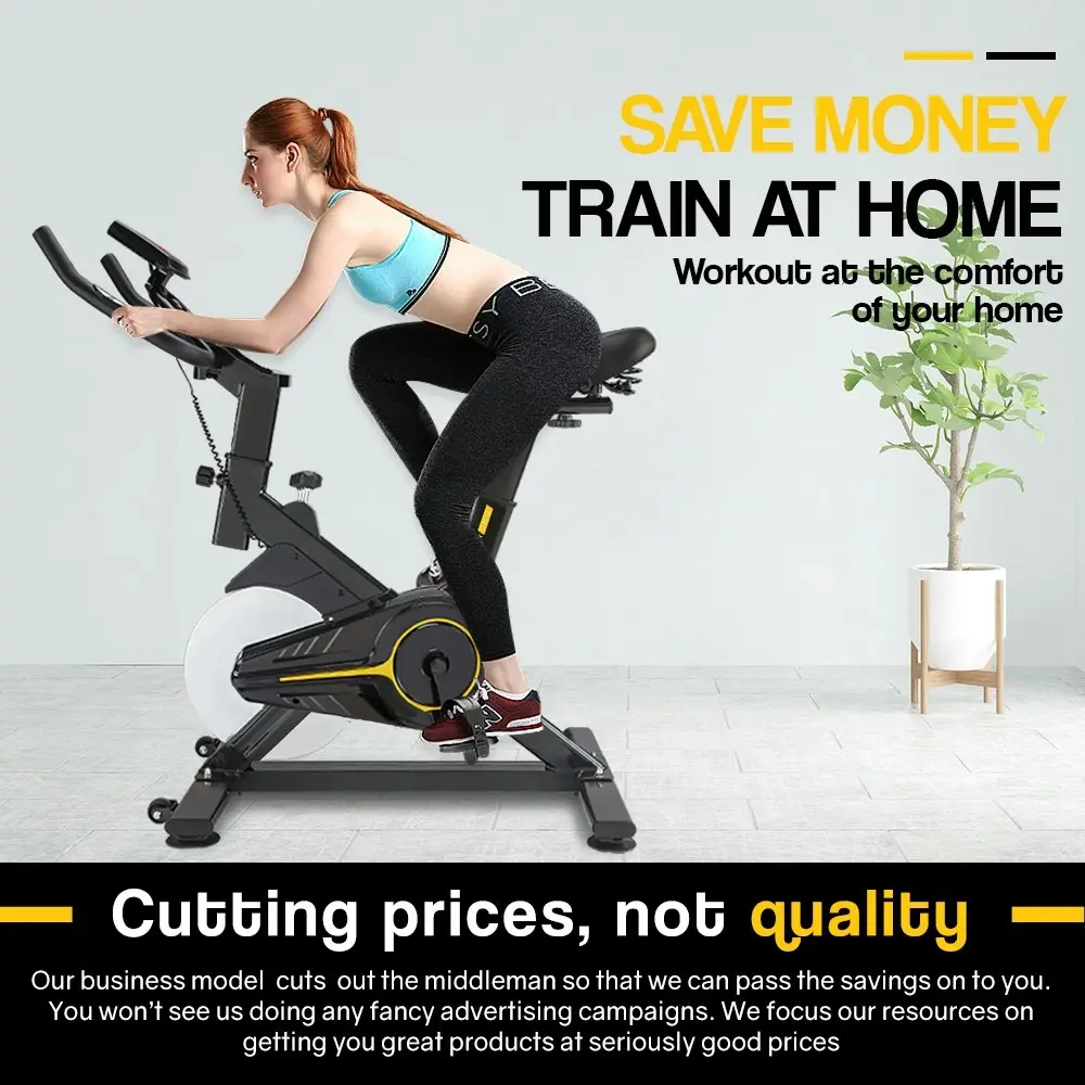 Proflex Commercial Spin Bike Flywheel Exercise Fitness Home Gym Yellow