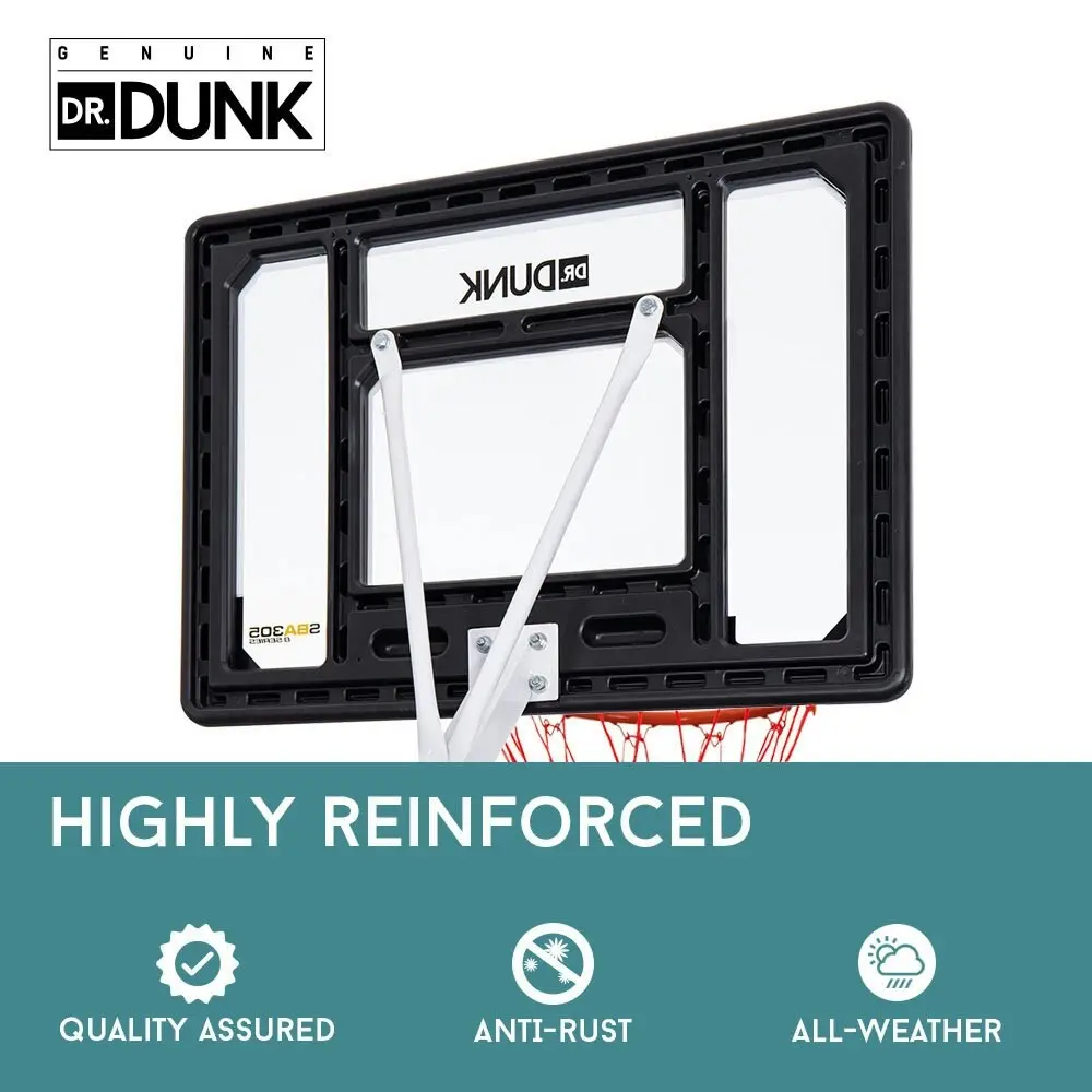 Dr.Dunk 2.6M Portable Basketball Hoop Stand System Height Adjustable Net Ring Slam Backboard Kids