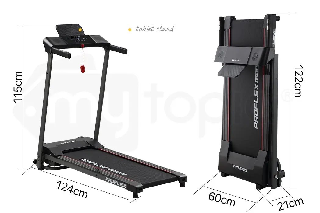 Proflex Electric Treadmill Compact Foldable Exercise Running Machine with Bluetooth Speakers