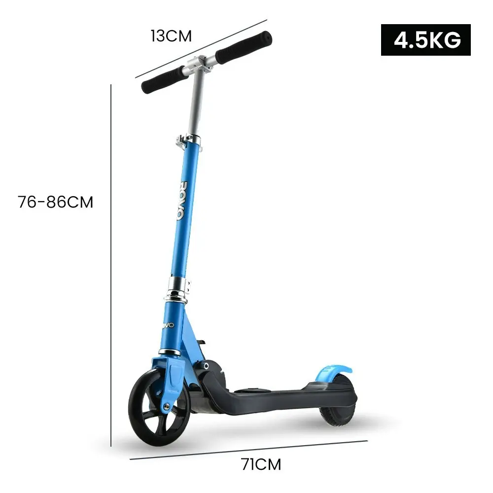 Rovo Kids Electric Scooter, Ages 5-11, Adjustable Height, Folding, Lithium Battery, Blue