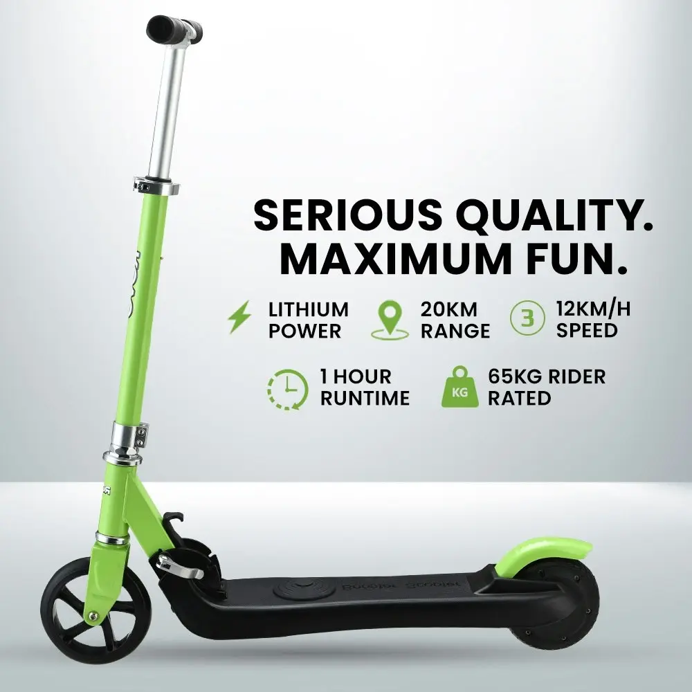 Rovo Kids Electric Scooter, Ages 5-11, Adjustable Height, Folding, Lithium Battery, Green