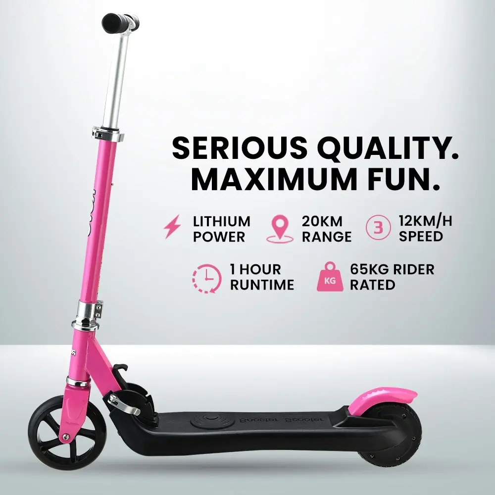 Rovo Kids Electric Scooter, Ages 5-11, Adjustable Height, Folding, Lithium Battery, Pink