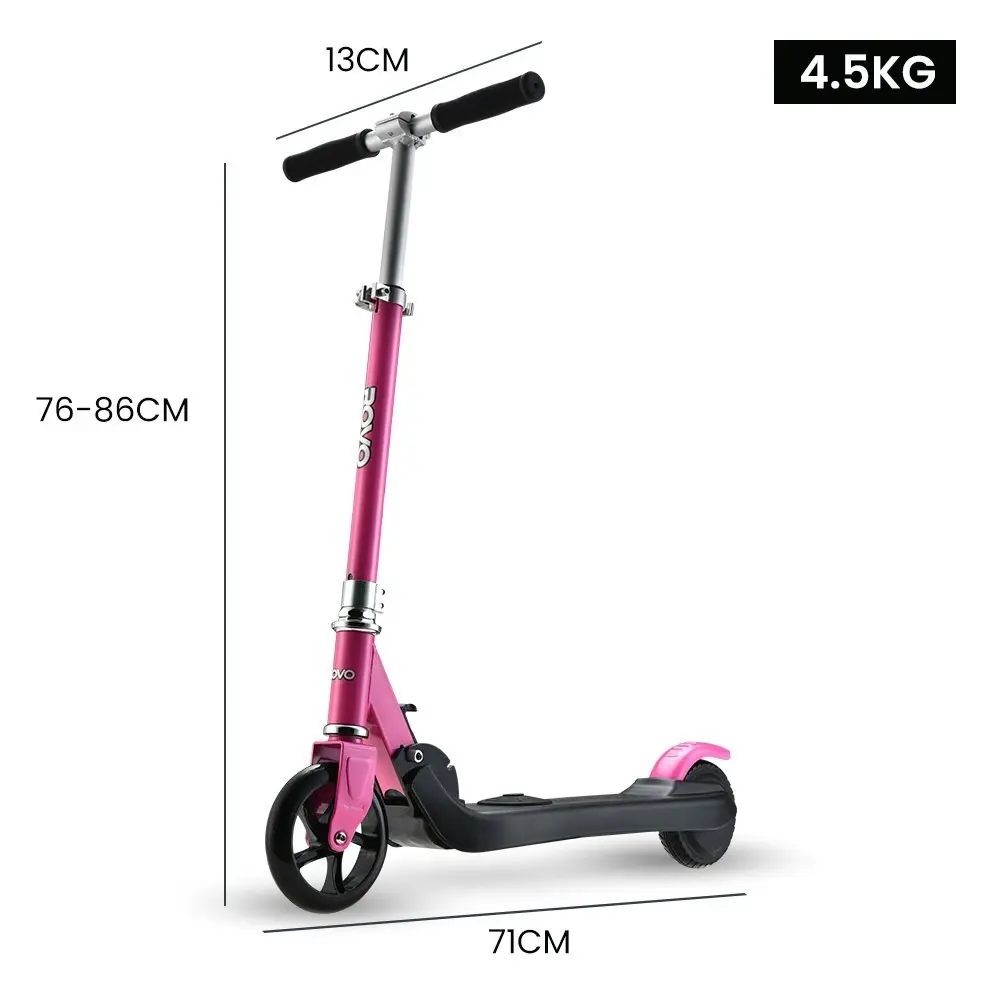 Rovo Kids Electric Scooter, Ages 5-11, Adjustable Height, Folding, Lithium Battery, Pink