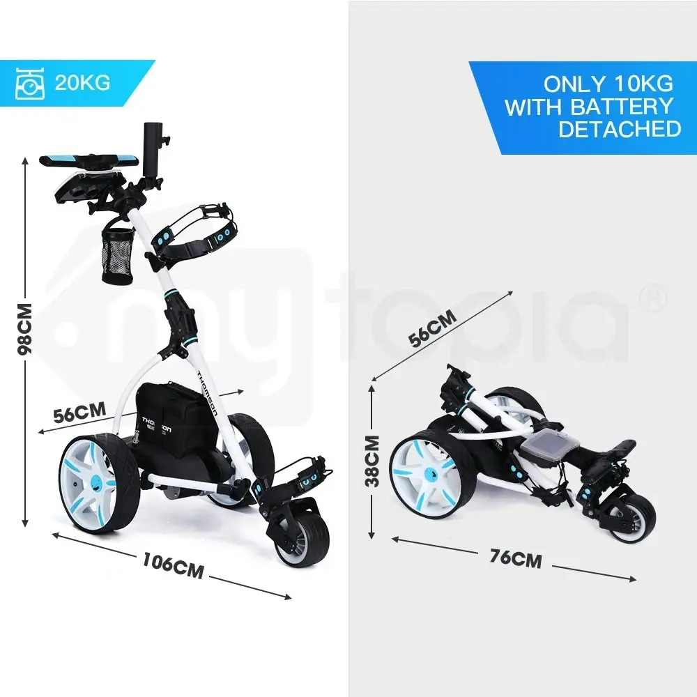 Thomson Electric Golf Buggy Trolley Automatic Motorised Foldable Cart LED