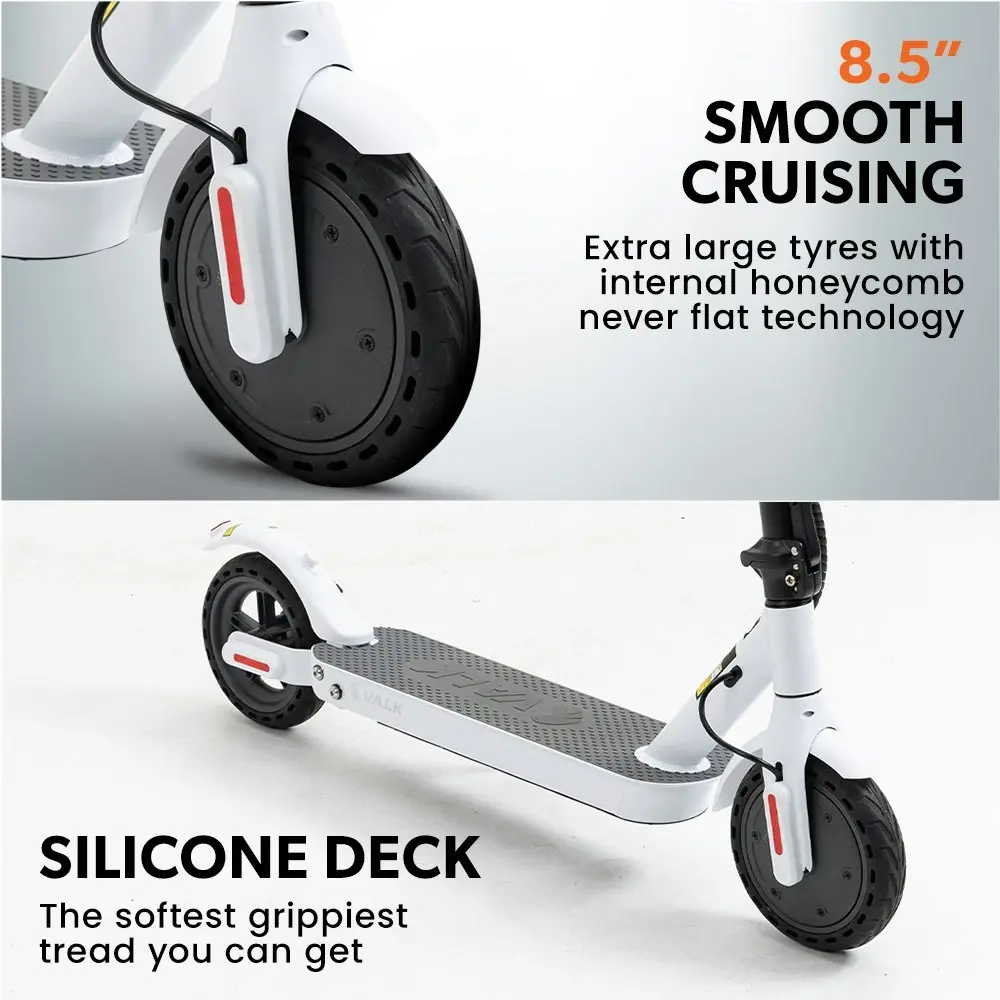 Valk 400W Electric Scooter, with Suspension for Adults Portable Folding Ride On,Synergy 5 MkII White