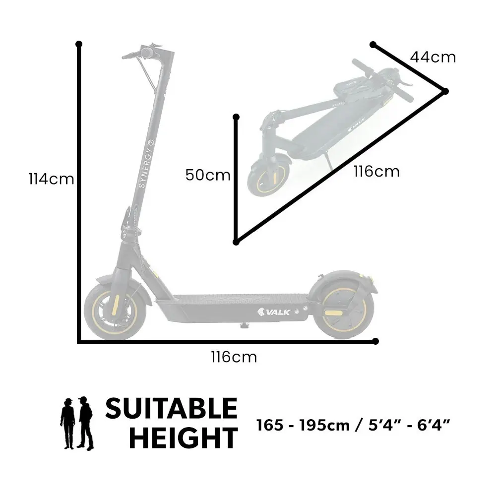 Valk Synergy 7 MkII 500W 15Ah Electric Scooter, Never Flat Tyres, Suspension, for Adults