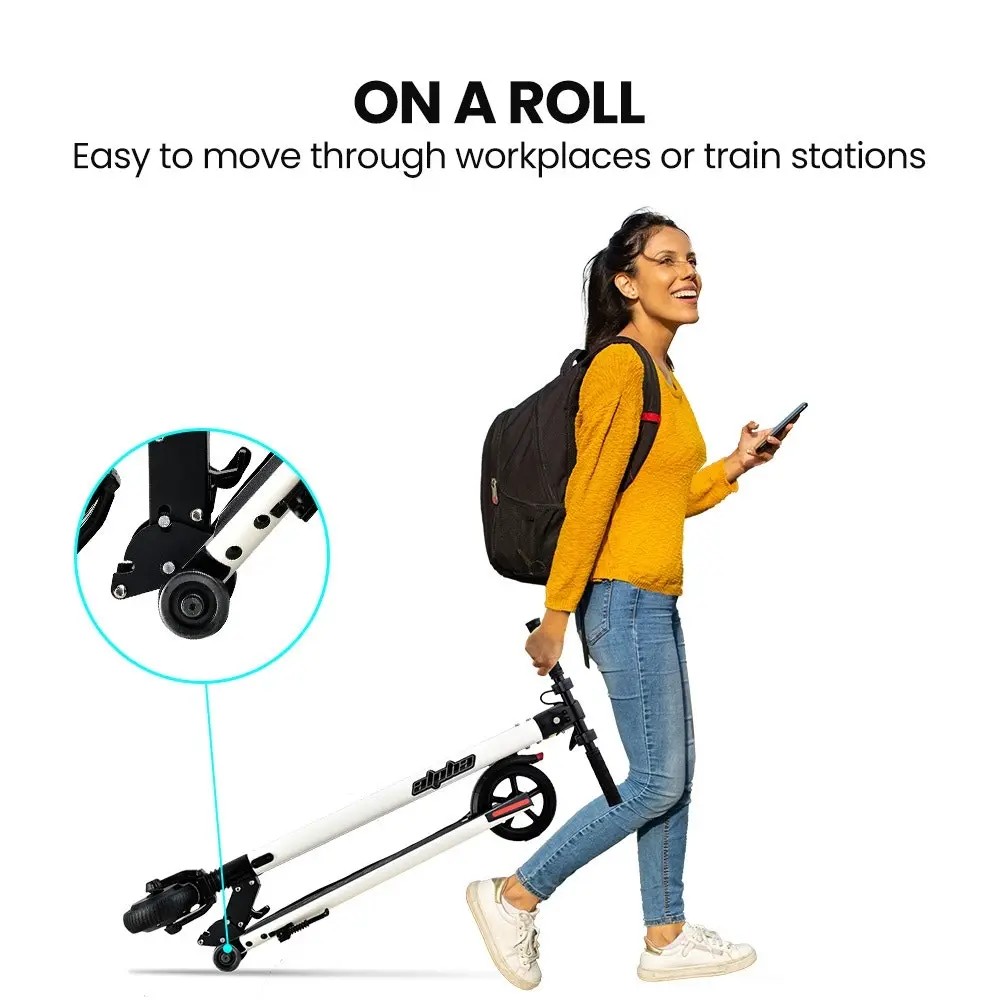 Alpha Peak 300W 10Ah Electric Scooter, Suspension, for Adults or Teens, White