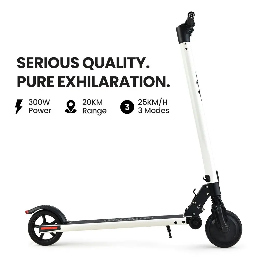 Alpha Peak 300W 10Ah Electric Scooter, Suspension, for Adults or Teens, White