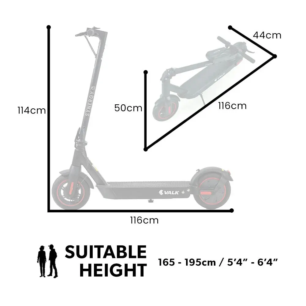 Valk Synergy 7 MkII 500W 15Ah Electric Scooter, Suspension, Never Flat Tyres, for Adults