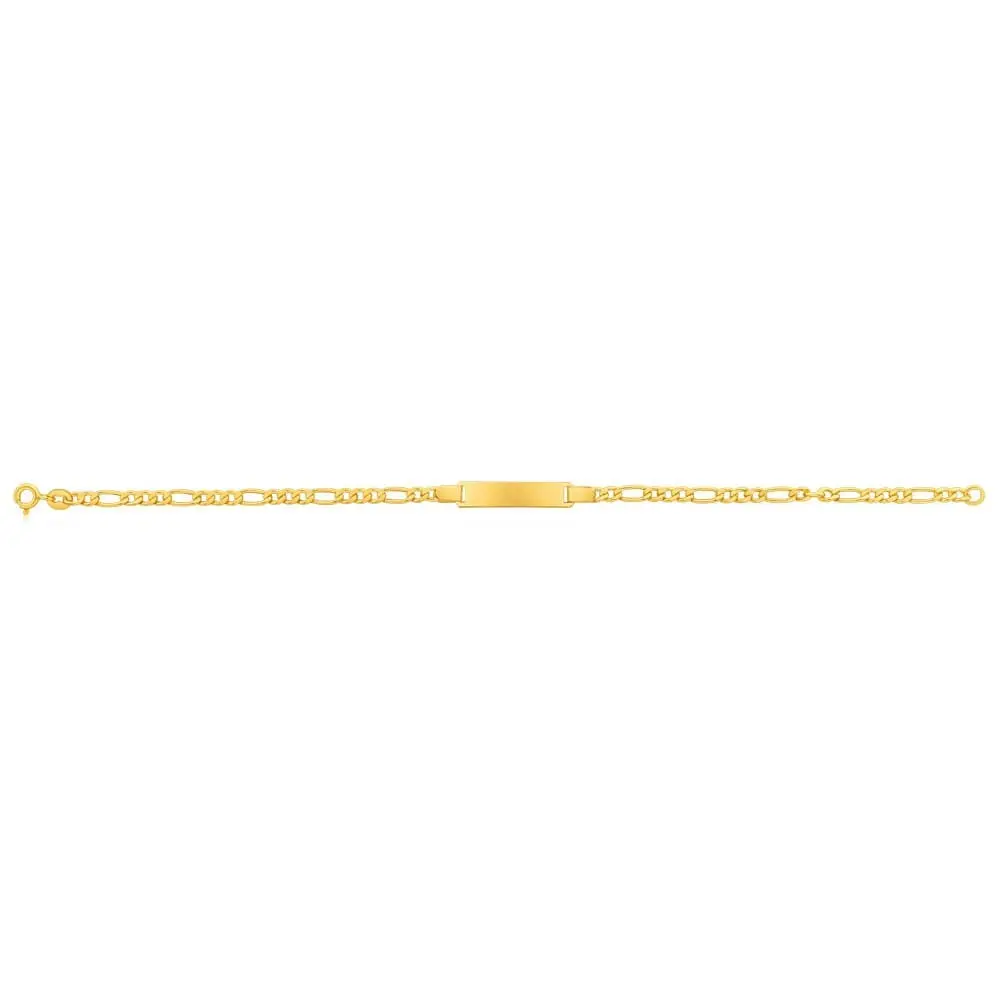 9ct Yellow Gold Silverfilled 19cm Figaro Bracelet 80Gauge