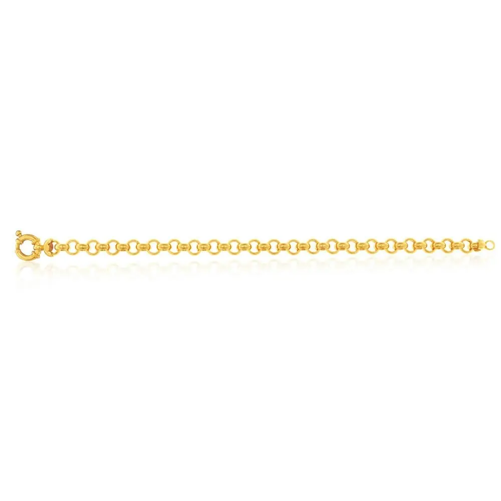 9ct Elegant Yellow Gold Silver Filled Belcher Bracelet