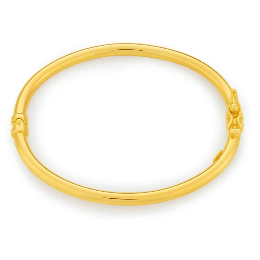 9ct Yellow Gold 3mm Hinged Polished Baby Bangle