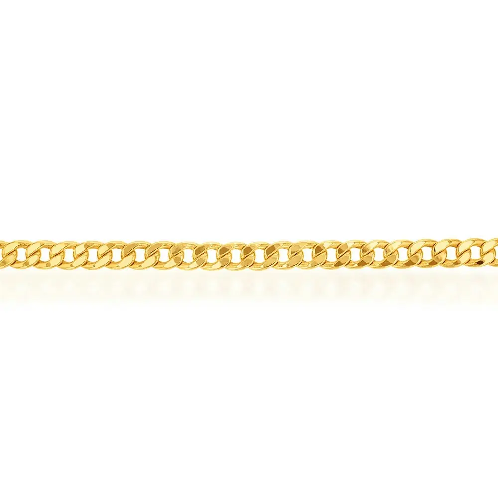 9ct  Yellow Gold Copper Filled Curb 22cm Bracelet 190Gauge