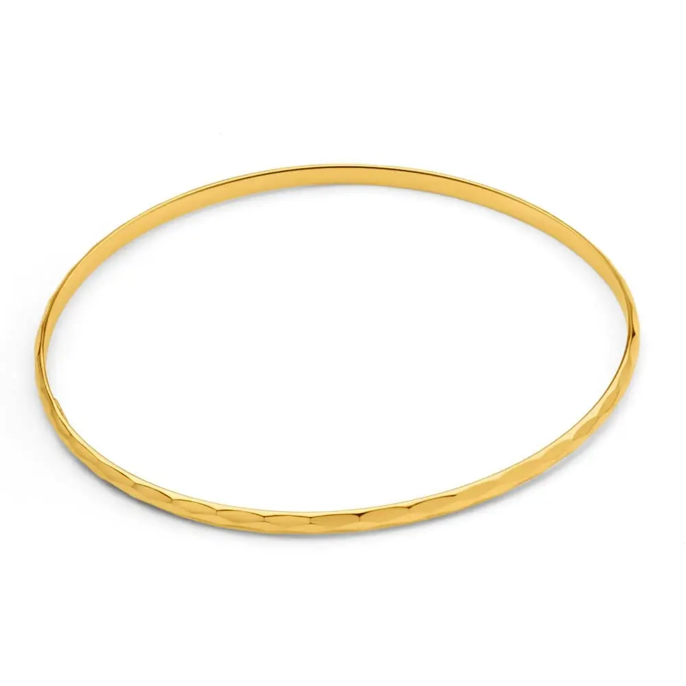 9ct Yellow Gold Faceted Bangle