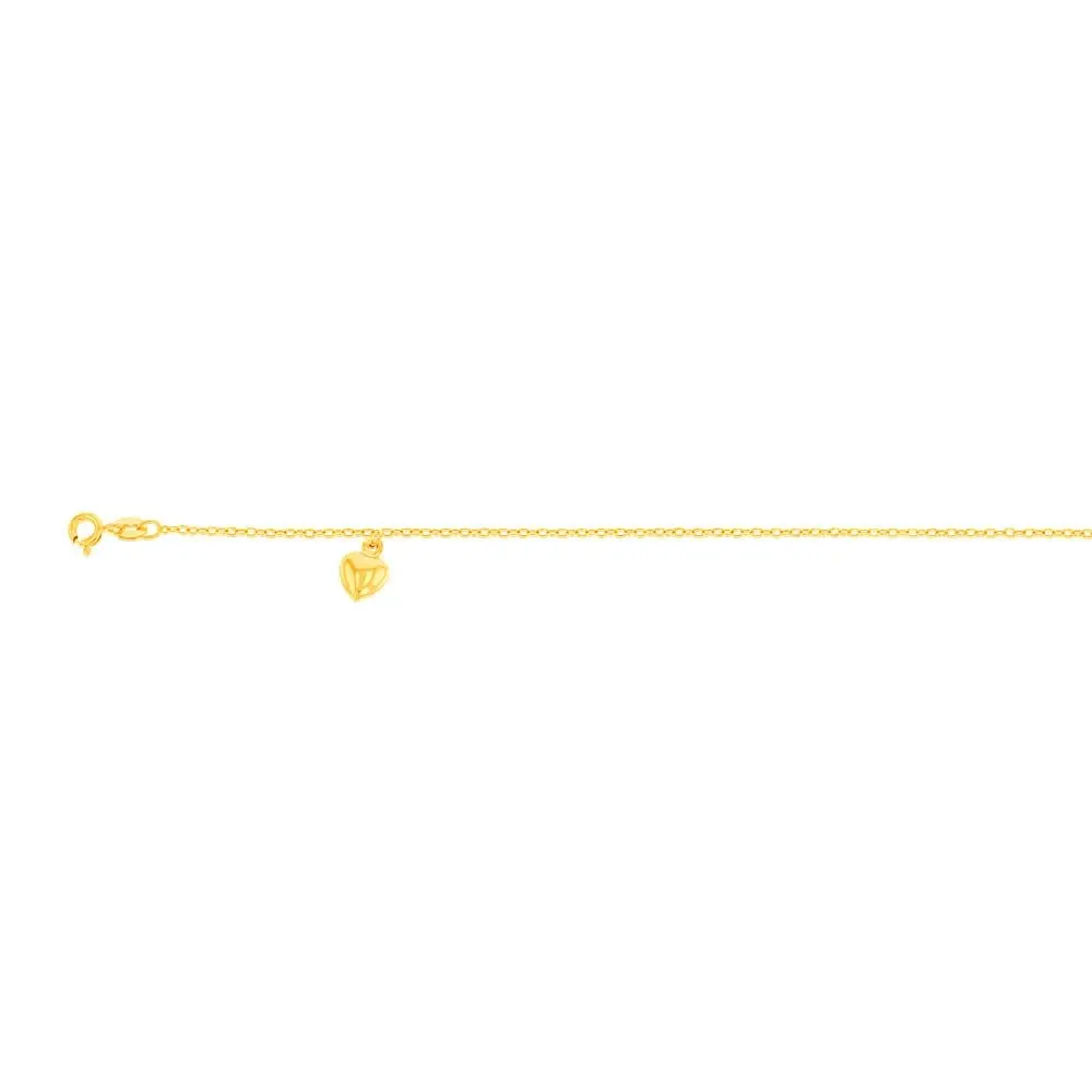 9ct Yellow Gold Silver Filled Alluring Belcher Anklet