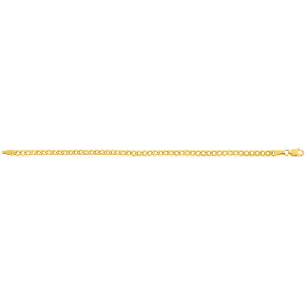 9ct Yellow Gold Copper Filled Curb Bracelet 100Gauge