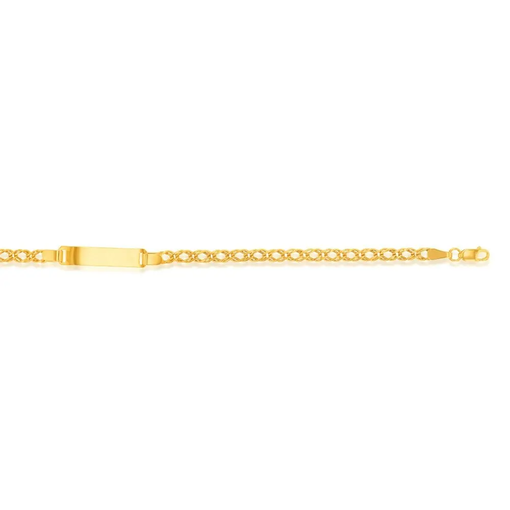 9ct Yellow Gold Silver Filled ID Extender 19cm Curb Bracelet