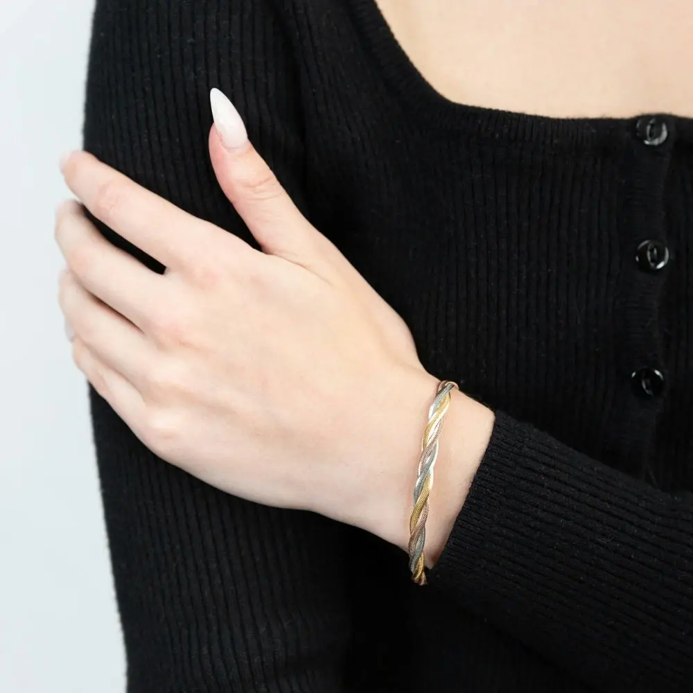 9ct Yellow Gold Silver Filled Herringbone Bracelet