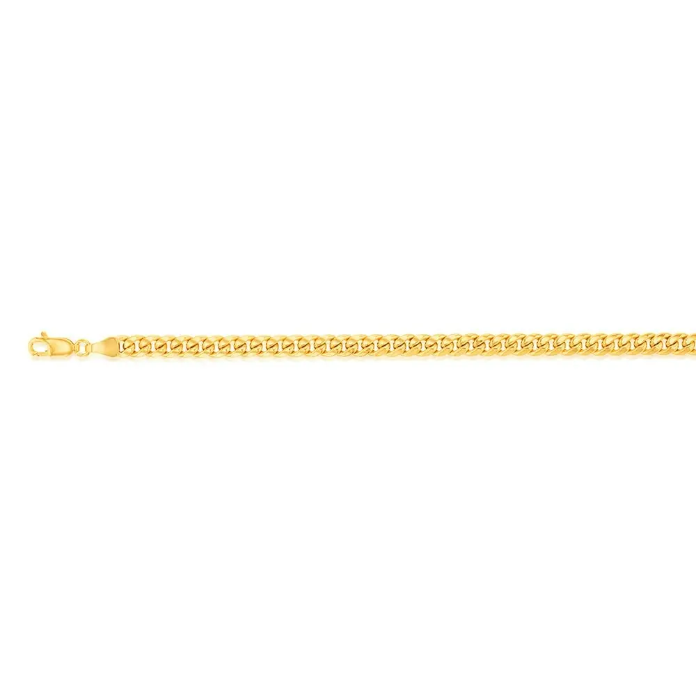 9ct Yellow Gold Rounded Tight 120 Gauge 21cm  Bracelet